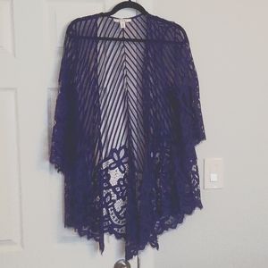 3 For $15 Miami blue crochet looking open cardigan